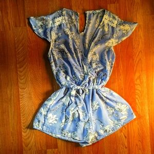 Pretty Pinstriped Floral Romper